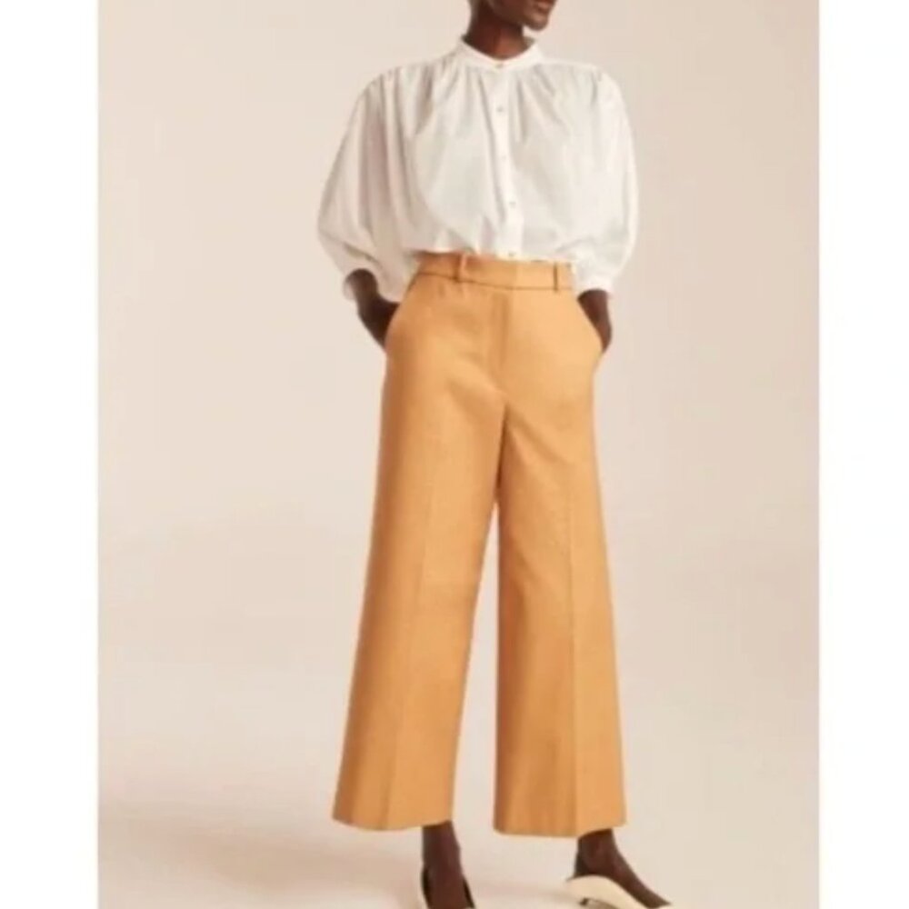 Rebecca Taylor Cropped Flare Khaki Tan Chino Pants Size 4